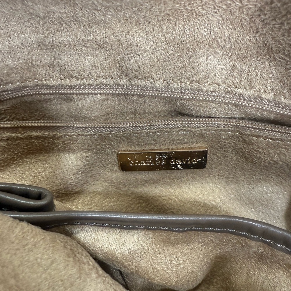 Charles David Fur-Trimmed Black and Cream Hobo Bag - Picture 4 of 6